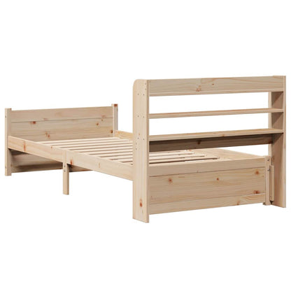 Bettgestell mit Kopfteil ohne Matratze 75x190 cm