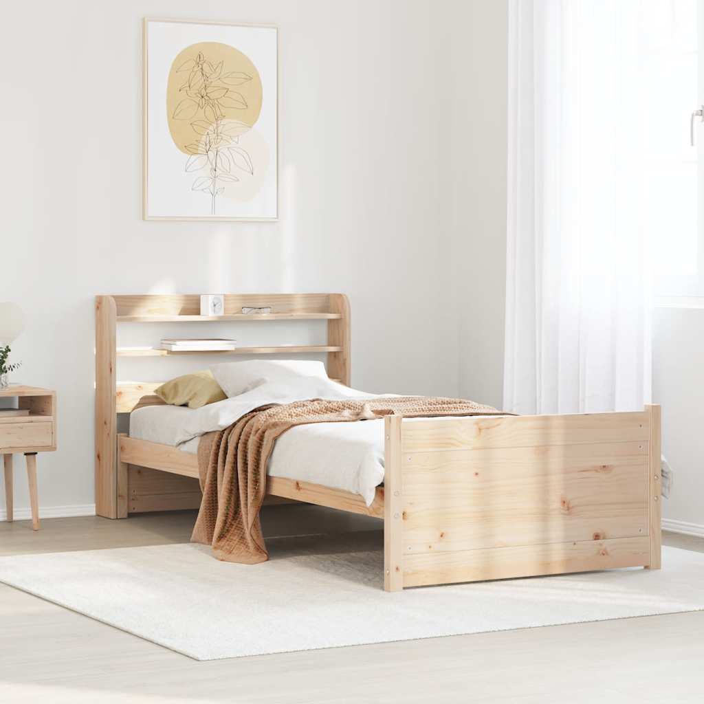 Bettgestell mit Kopfteil ohne Matratze 75x190 cm
