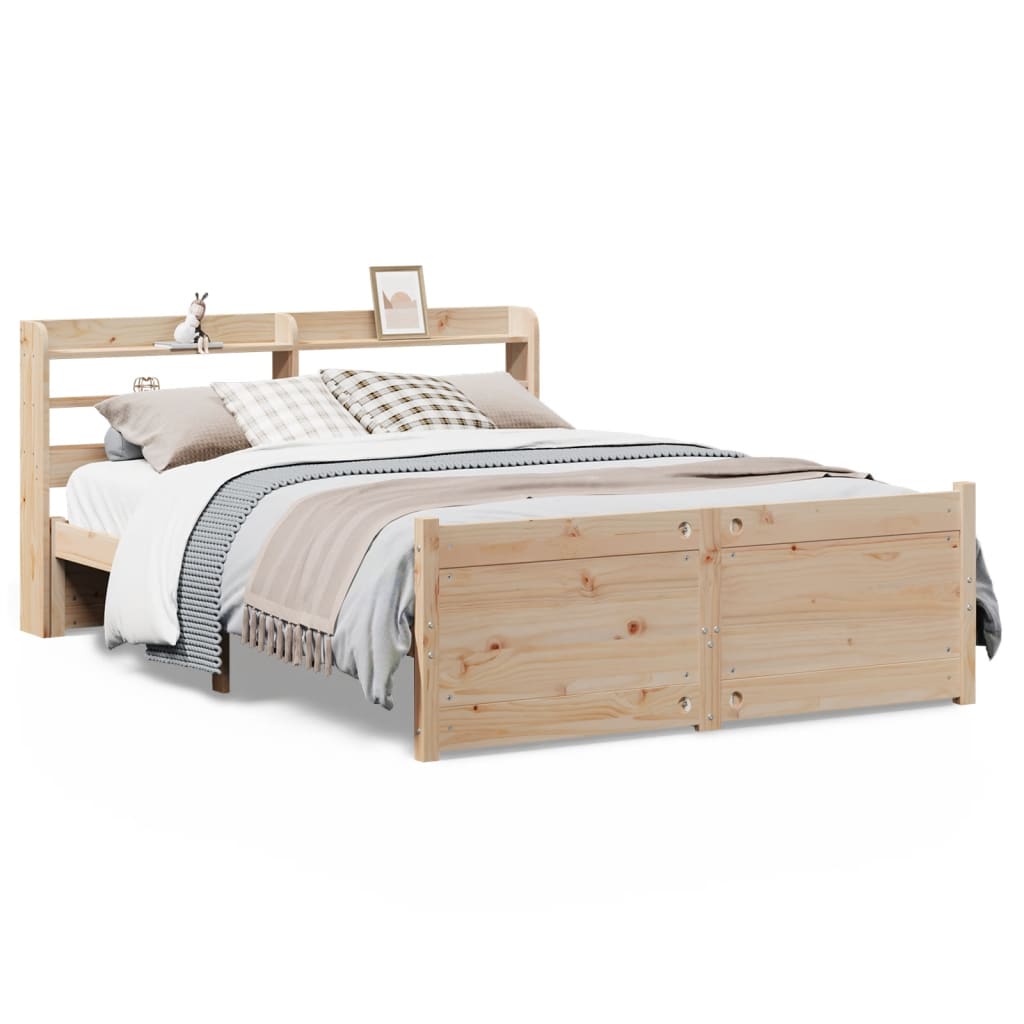 Bed frame with headboard without mattress 135x190 cm
