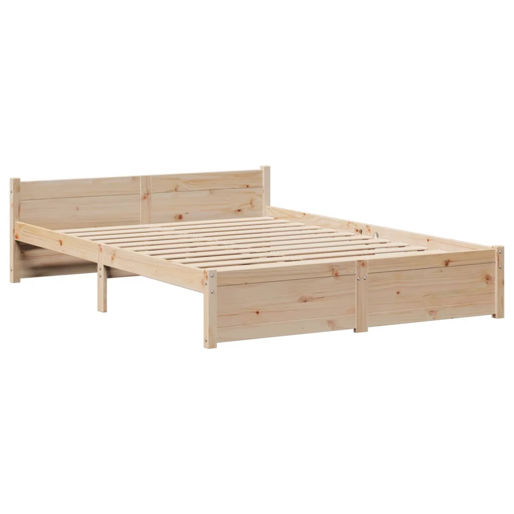 Bed frame with headboard without mattress 135x190 cm