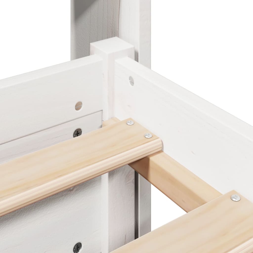 Bettgestell mit Kopfteil ohne Matratze Weiß 135x190 cm