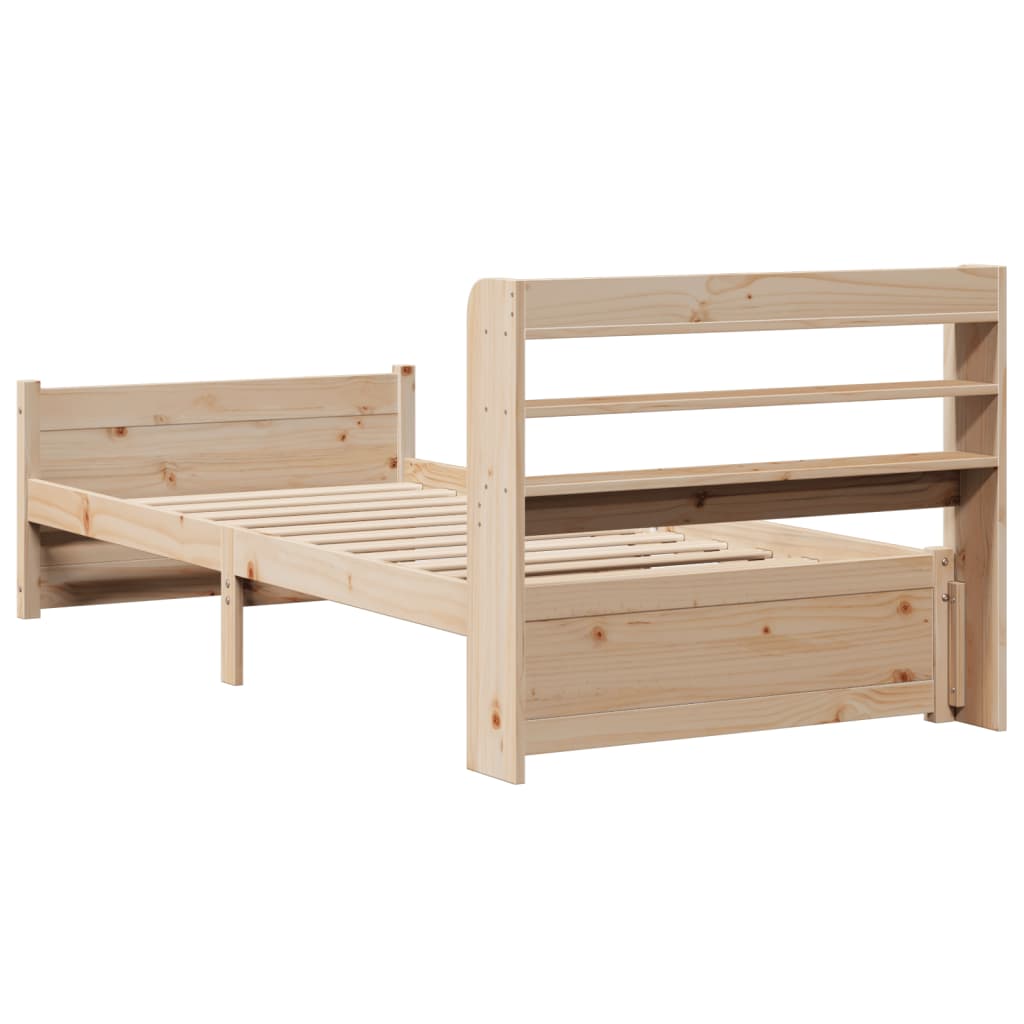 Bed frame with headboard without mattress 90x200 cm