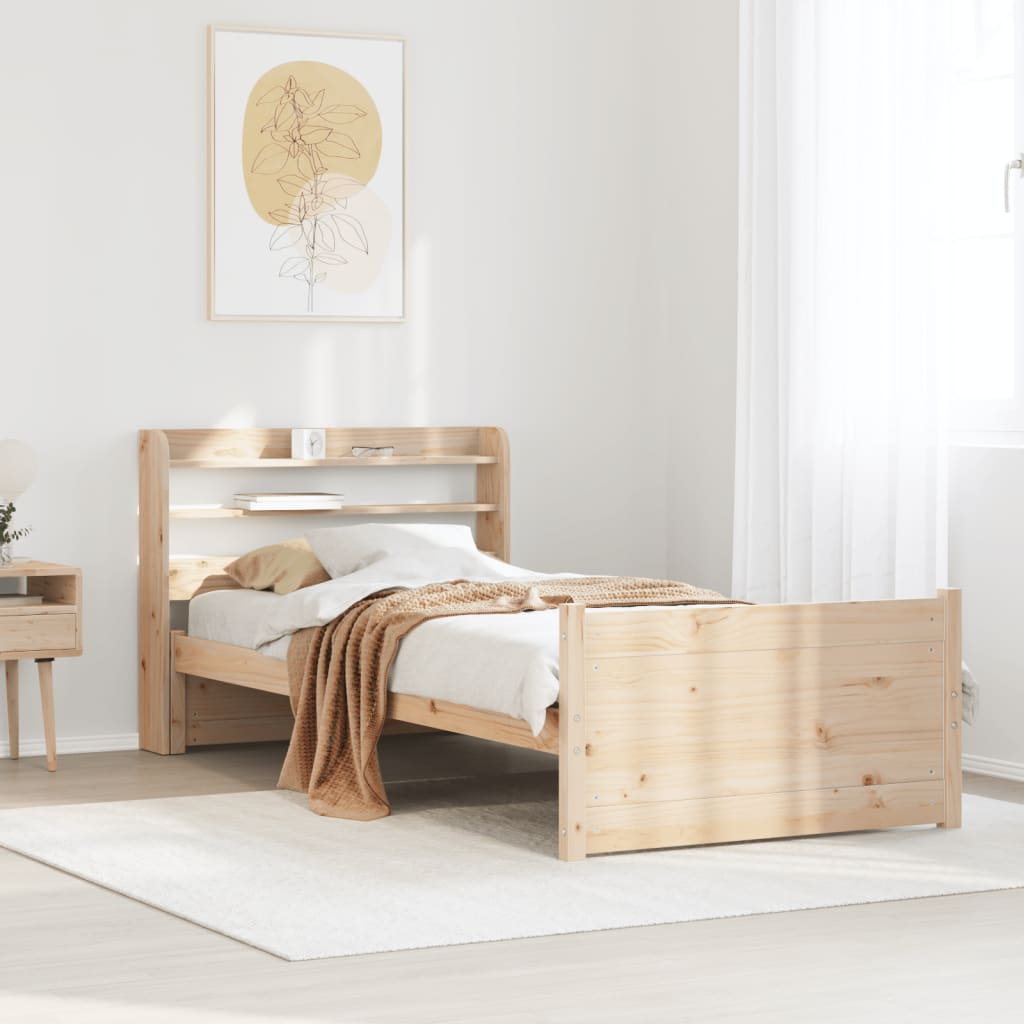 Bed frame with headboard without mattress 90x200 cm