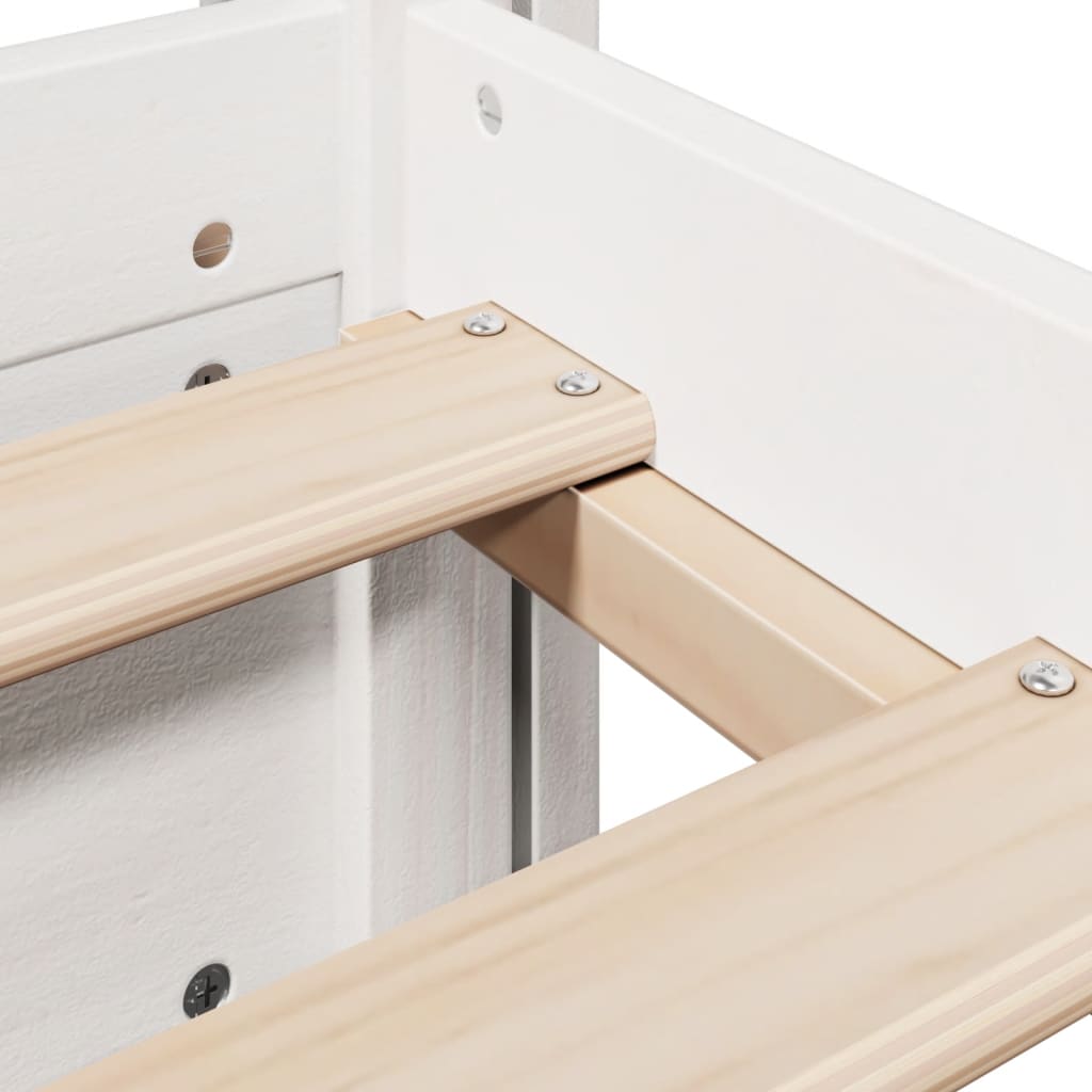 Bettgestell mit Kopfteil ohne Matratze Weiß 90x200 cm