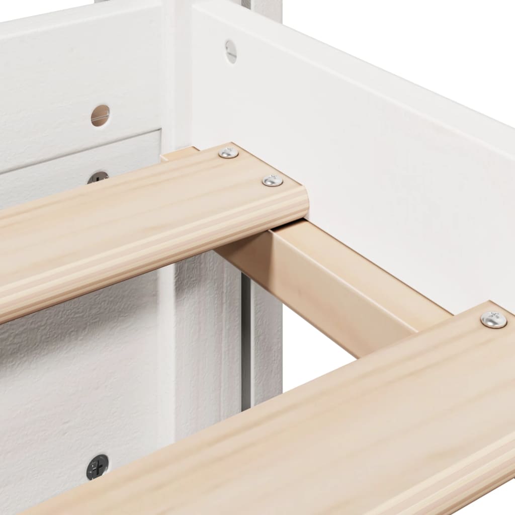 Bettgestell mit Kopfteil ohne Matratze Weiß 100x200 cm