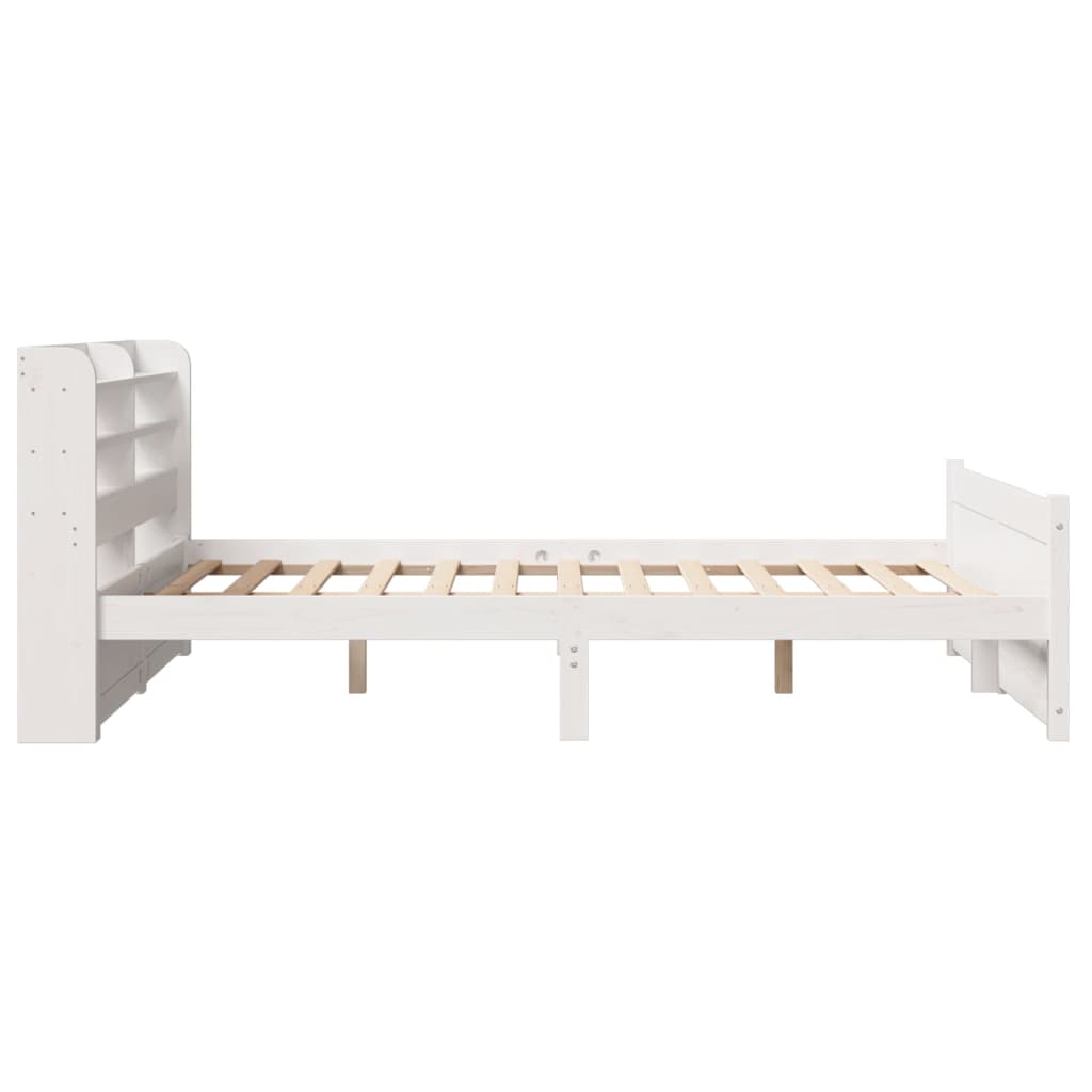 Bettgestell mit Kopfteil ohne Matratze Weiß 150x200 cm
