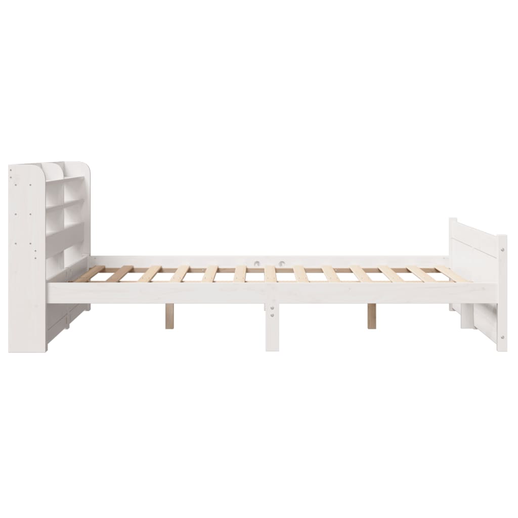 Bettgestell mit Kopfteil ohne Matratze Weiß 160x200 cm