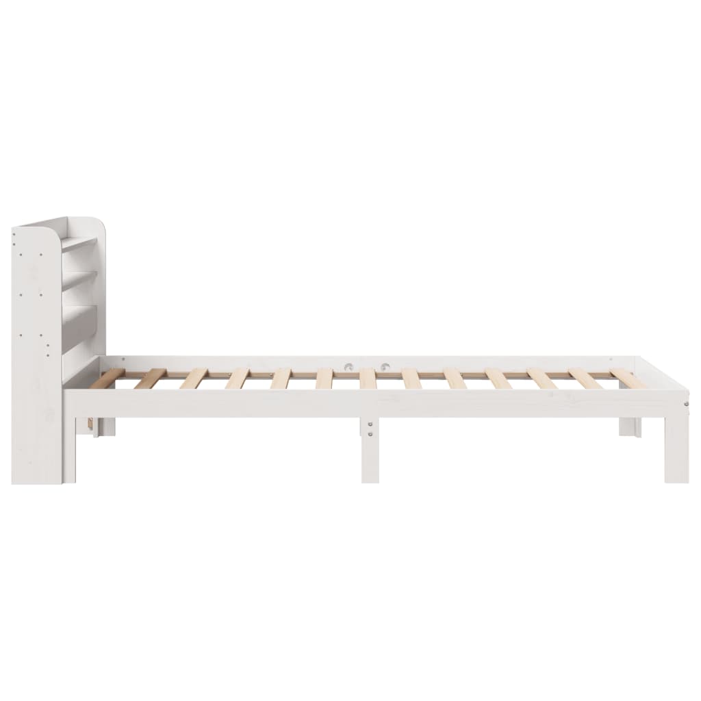Bed frame with headboard without mattress white 75x190 cm