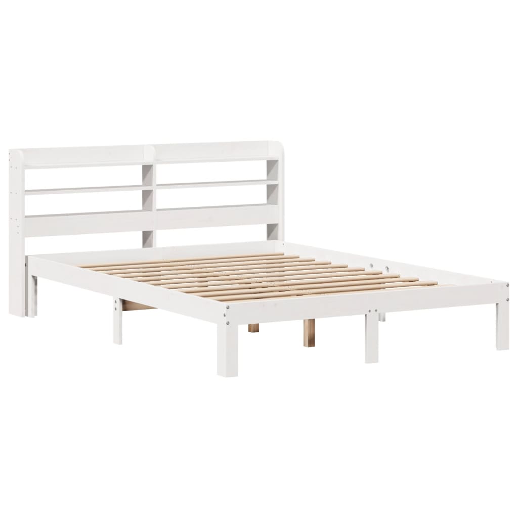 Bed frame with headboard without mattress white 120x200 cm