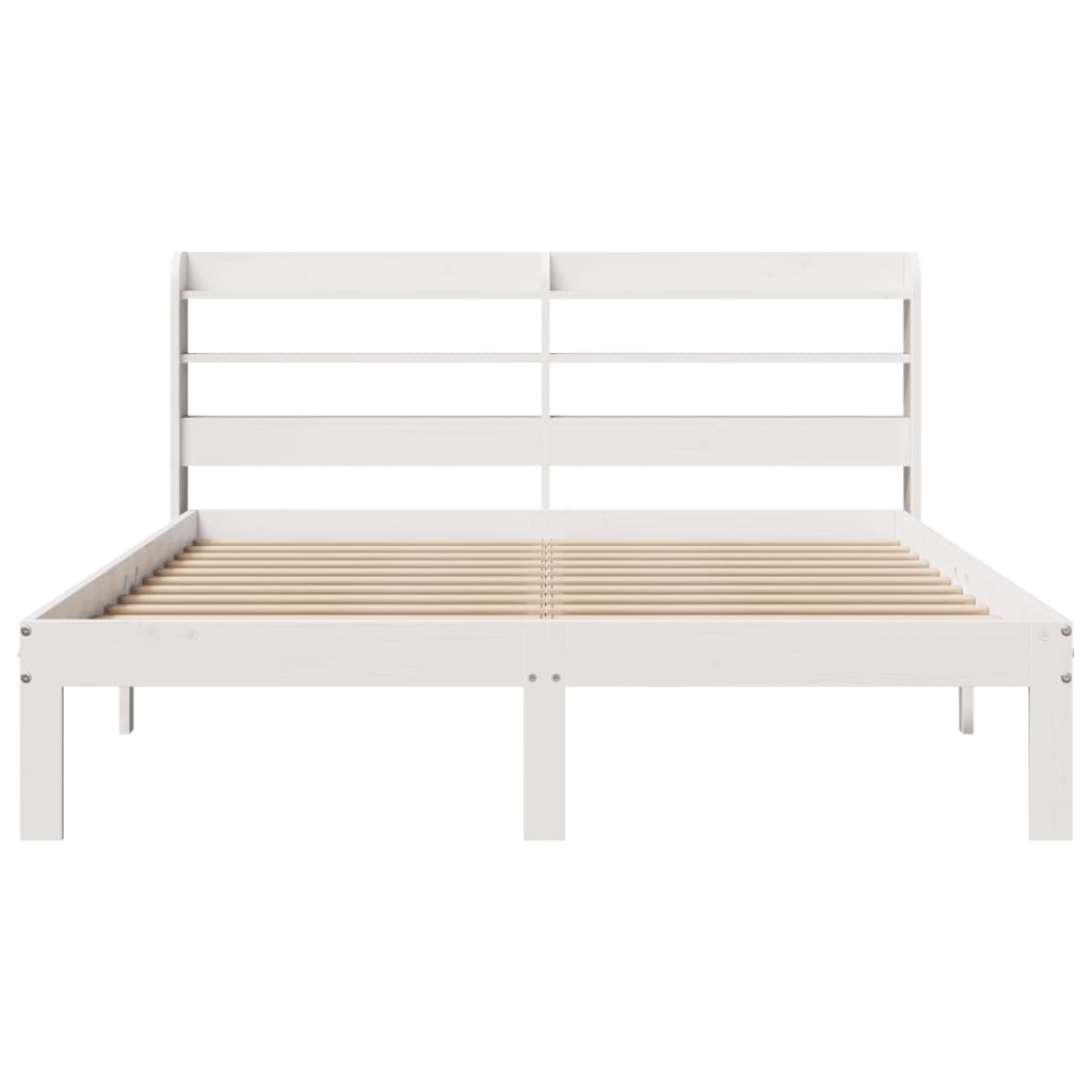 Bed frame with headboard without mattress white 120x200 cm