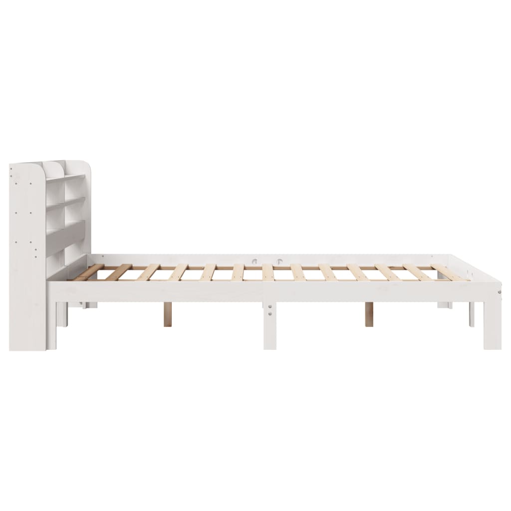 Bed frame with headboard without mattress white 120x200 cm
