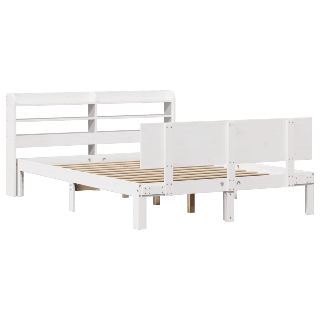 Bed frame with headboard without mattress white 120x190 cm