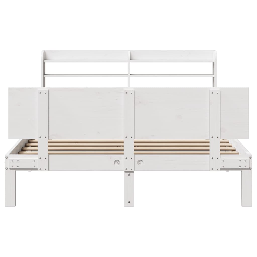 Bed frame with headboard without mattress white 120x190 cm