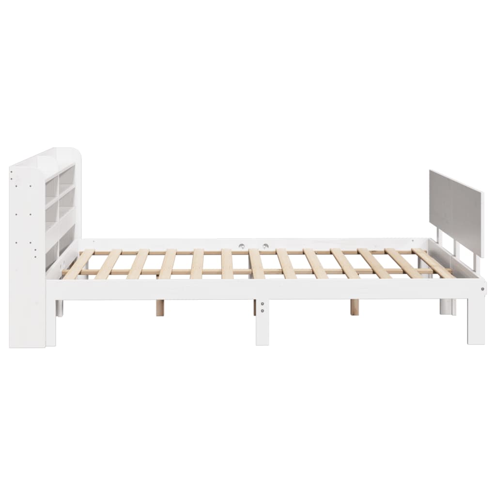 Bed frame with headboard without mattress white 120x190 cm