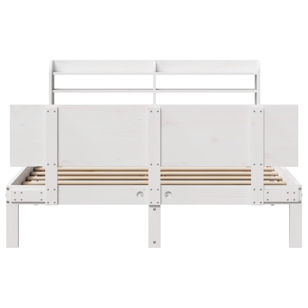 Bed frame with headboard without mattress white 120x200 cm