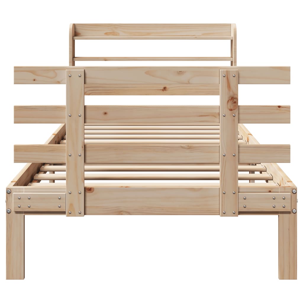 Bettgestell mit Kopfteil ohne Matratze 75x190 cm