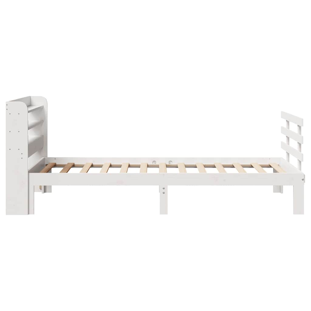 Bettgestell mit Kopfteil ohne Matratze Weiß 75x190 cm