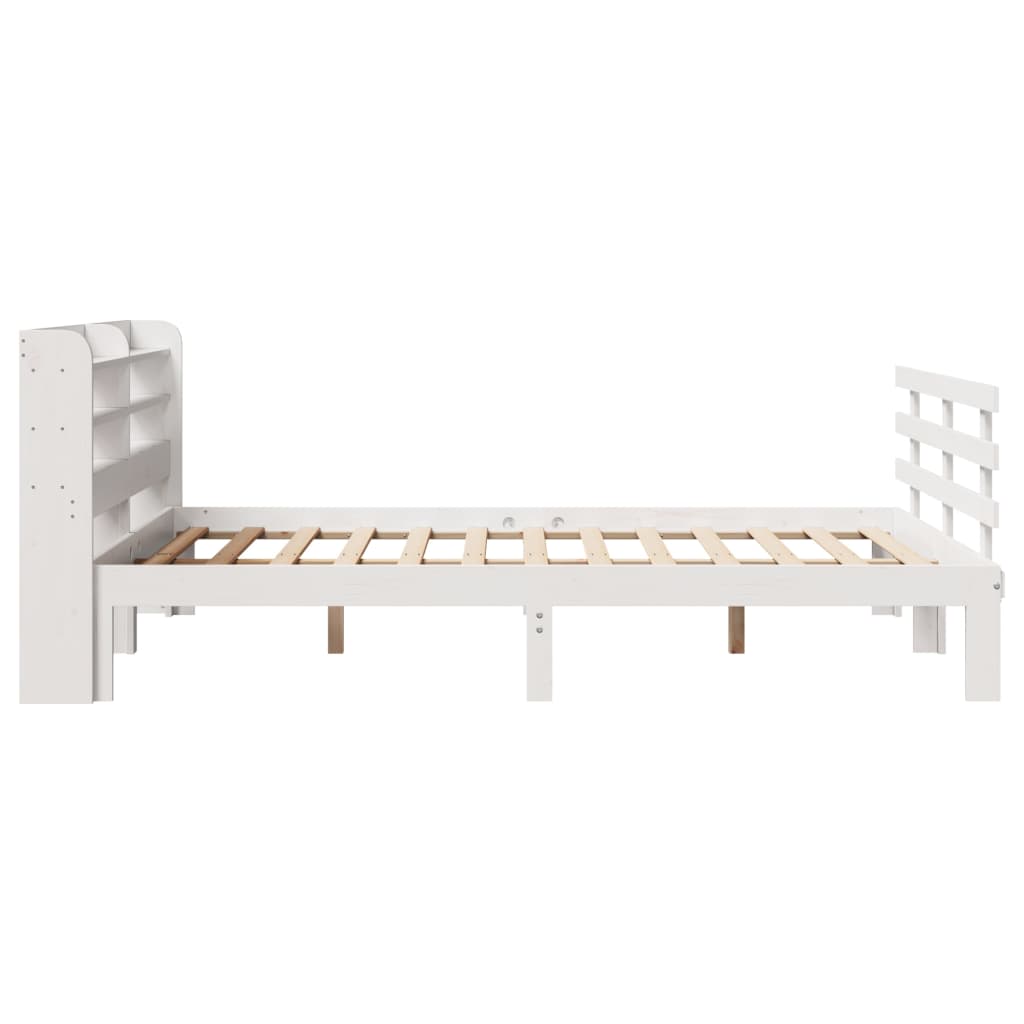 Bettgestell mit Kopfteil ohne Matratze Weiß 140x190 cm