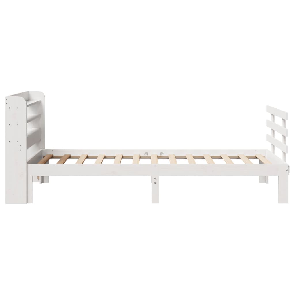 Bettgestell mit Kopfteil ohne Matratze Weiß 90x200 cm