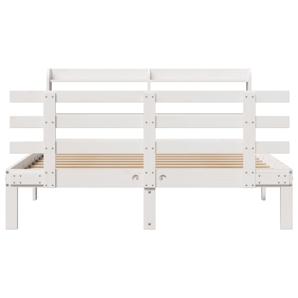 Bed frame with headboard without mattress white 120x200 cm