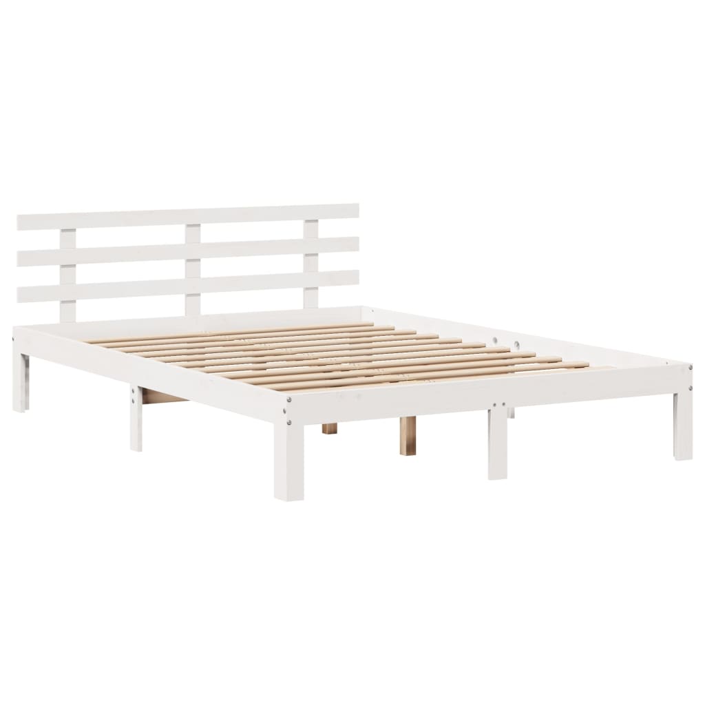 Bed frame with headboard without mattress white 120x200 cm