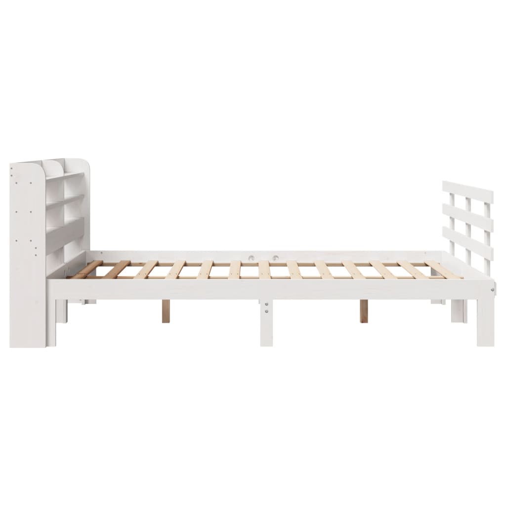 Bettgestell mit Kopfteil ohne Matratze Weiß 150x200 cm