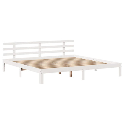 Bettgestell mit Kopfteil ohne Matratze Weiß 180x200 cm