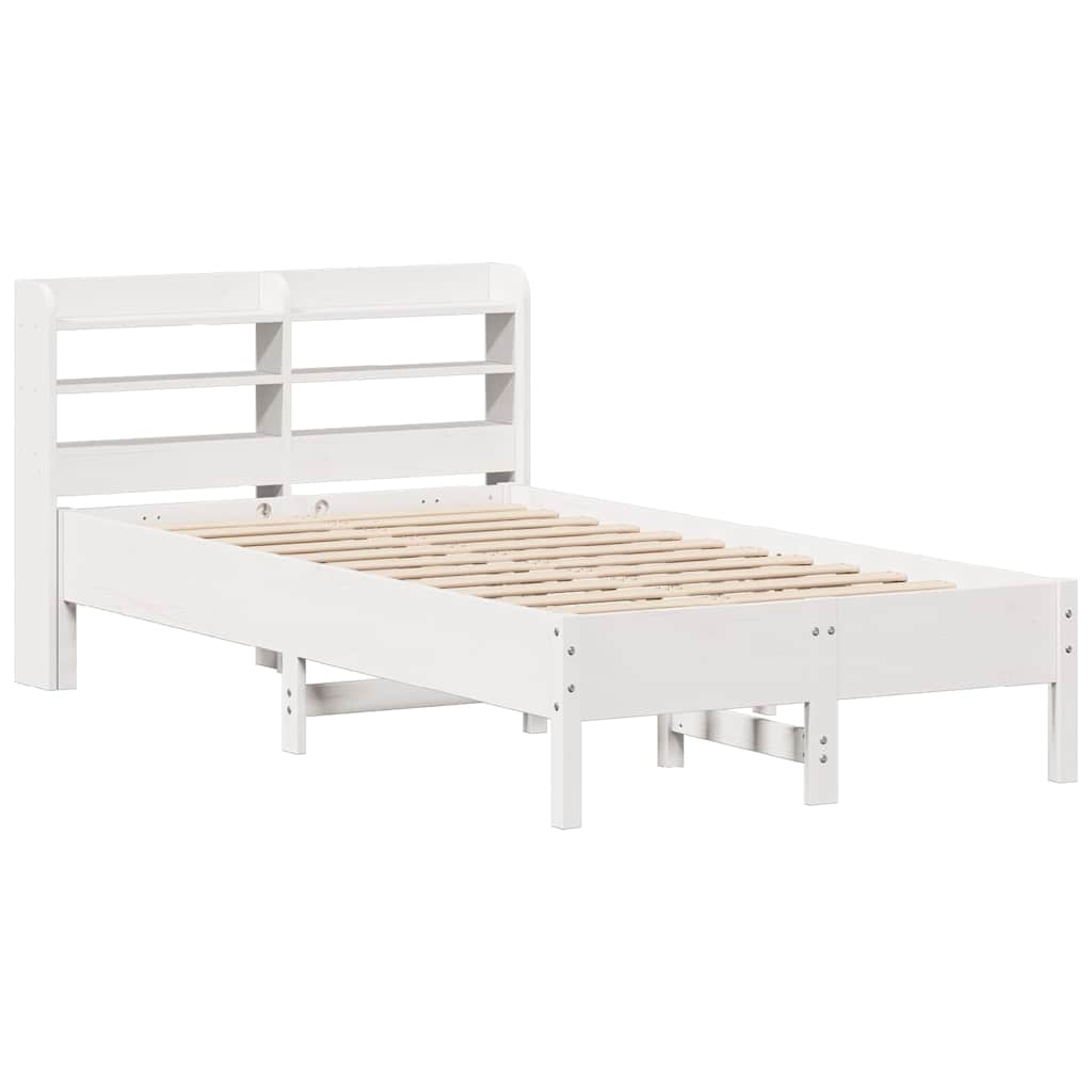 Massivholzbett ohne Matratze Weiß 75x190 cm Kiefernholz