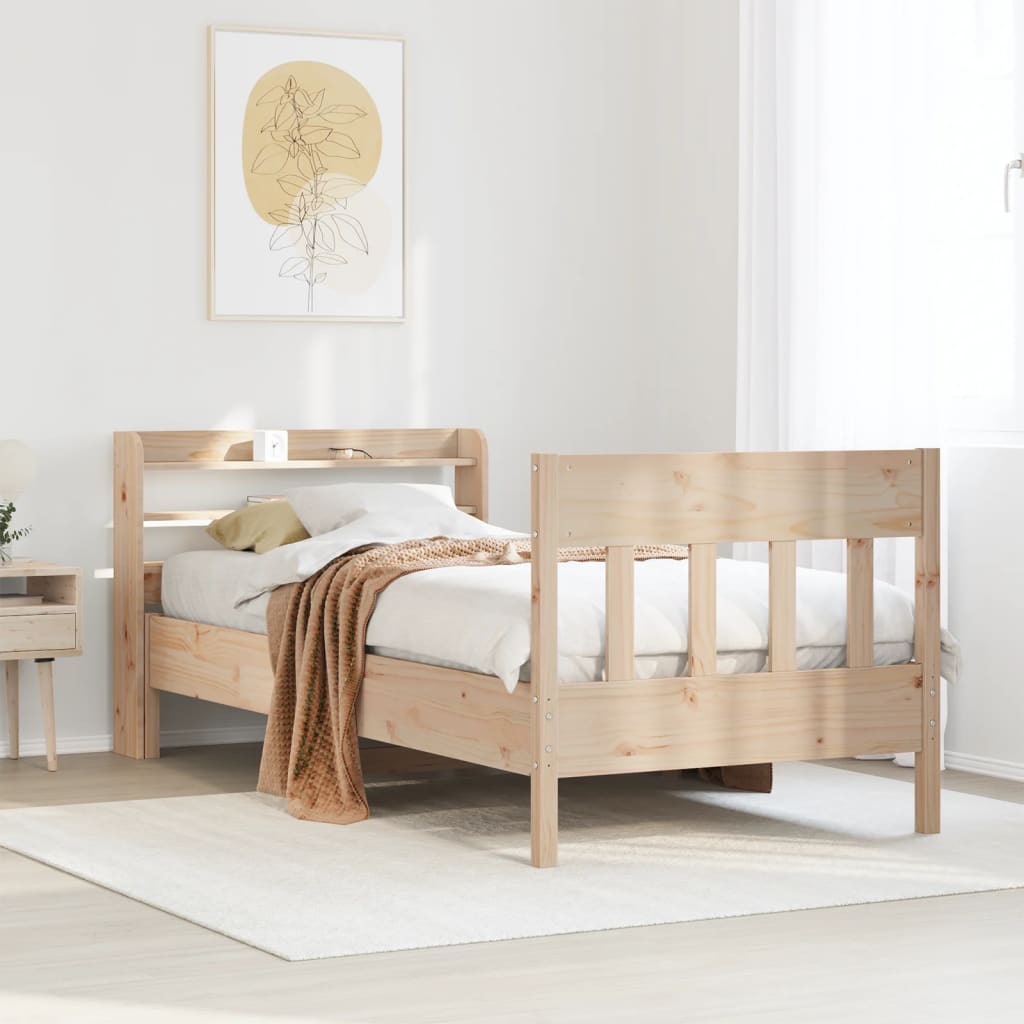 Massivholzbett ohne Matratze 75x190 cm Kiefernholz