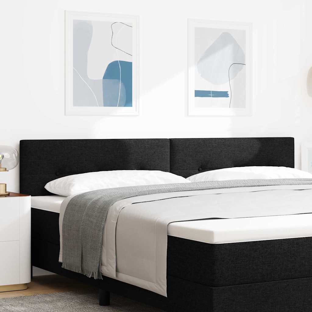 LED Kopfteil mit LED-Lichtleisten Schwarz 200 cm Stoff