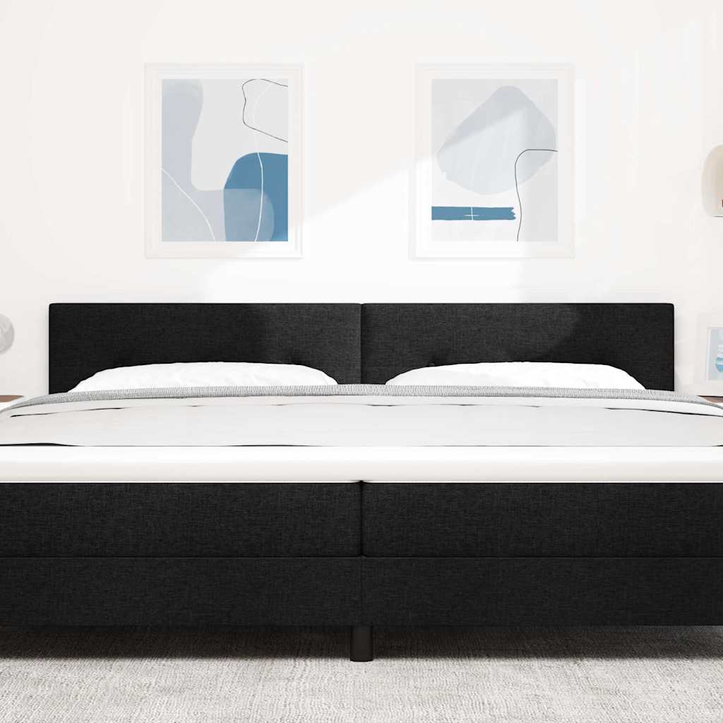 LED Kopfteil mit LED-Lichtleisten Schwarz 200 cm Stoff