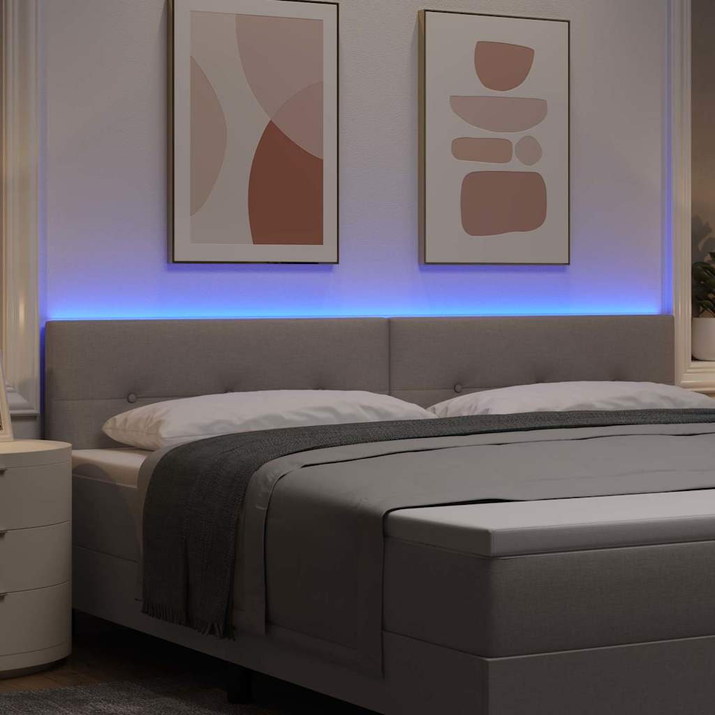 LED Kopfteil Taupe Stoff