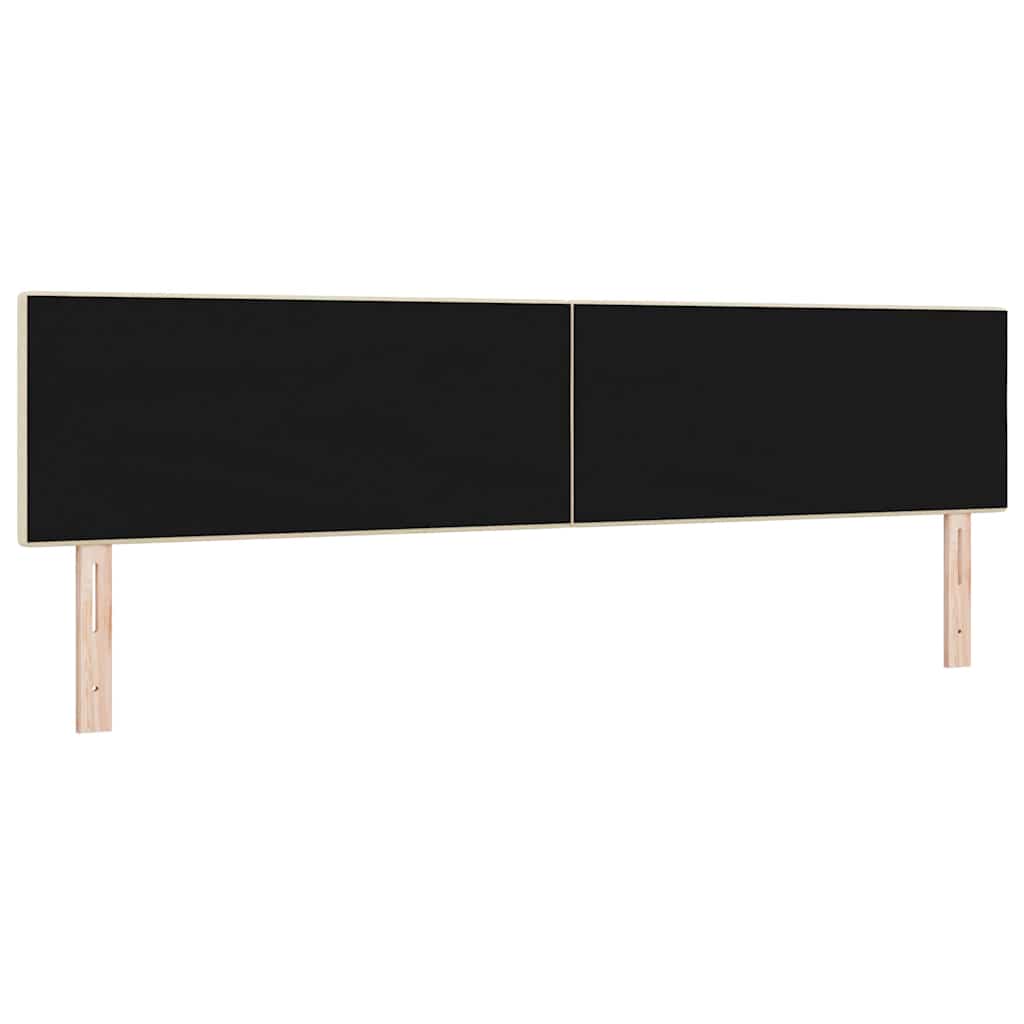 LED Kopfteil mit LED-Lichtleisten Creme 200 cm Stoff