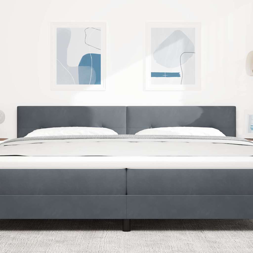LED Kopfteil mit LED-Lichtleisten Grau 200 cm Samt