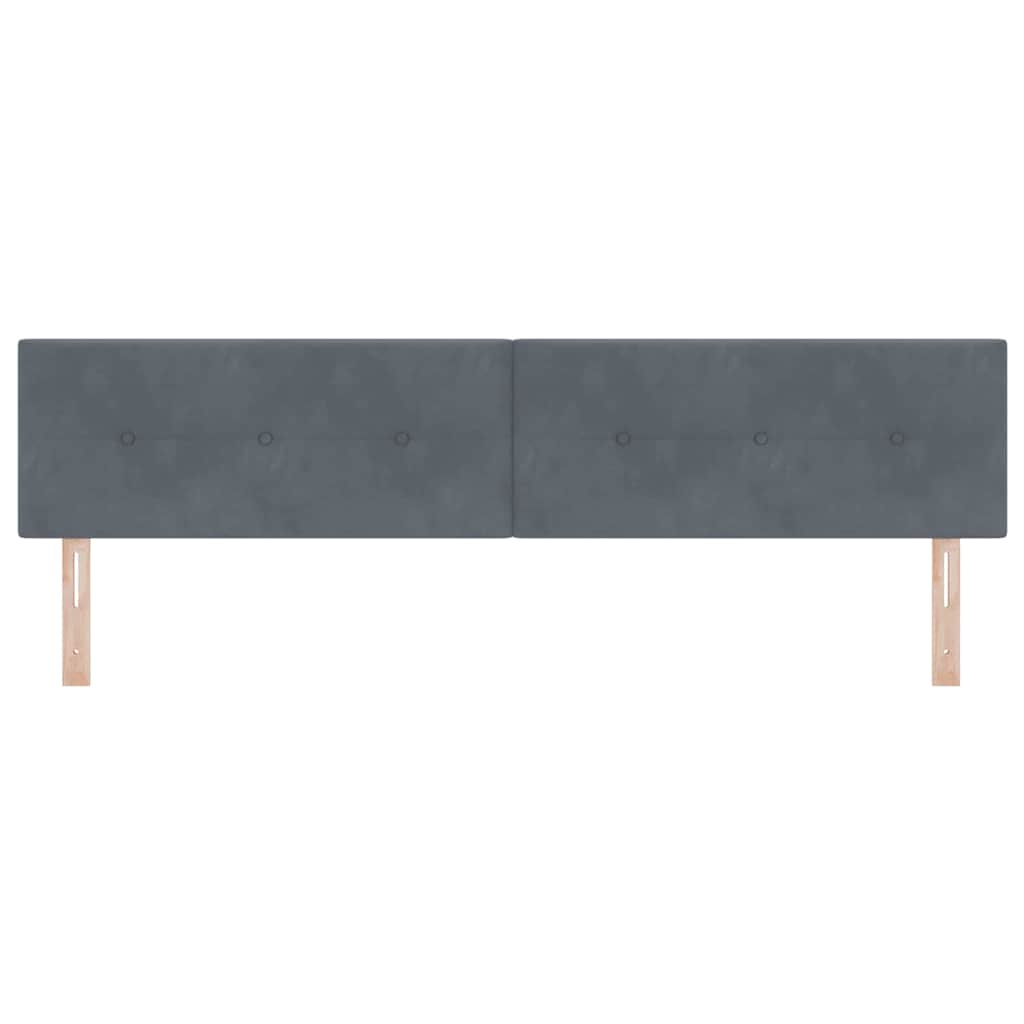 LED Kopfteil mit LED-Lichtleisten Grau 200 cm Samt