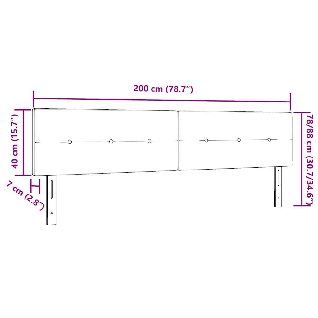 LED Kopfteil mit LED-Lichtleisten Grau 200 cm Samt