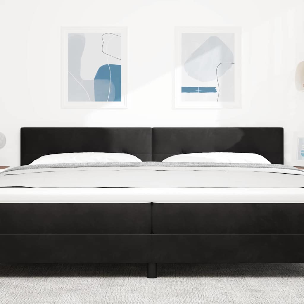LED Kopfteil mit LED-Lichtleisten Schwarz 200 cm Samt