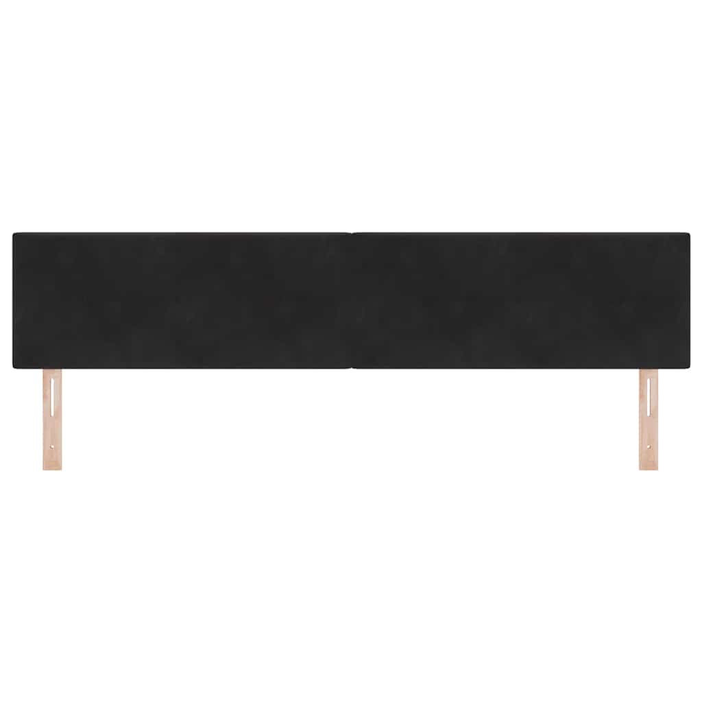 LED Kopfteil mit LED-Lichtleisten Schwarz 200 cm Samt
