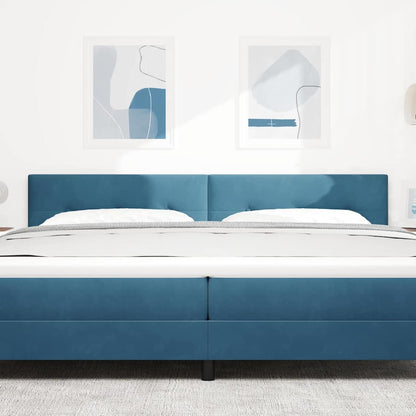 LED Kopfteil mit LED-Lichtleisten Blau 200 cm Samt