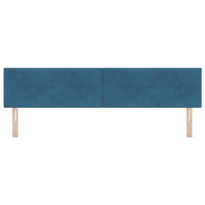 LED Kopfteil mit LED-Lichtleisten Blau 200 cm Samt