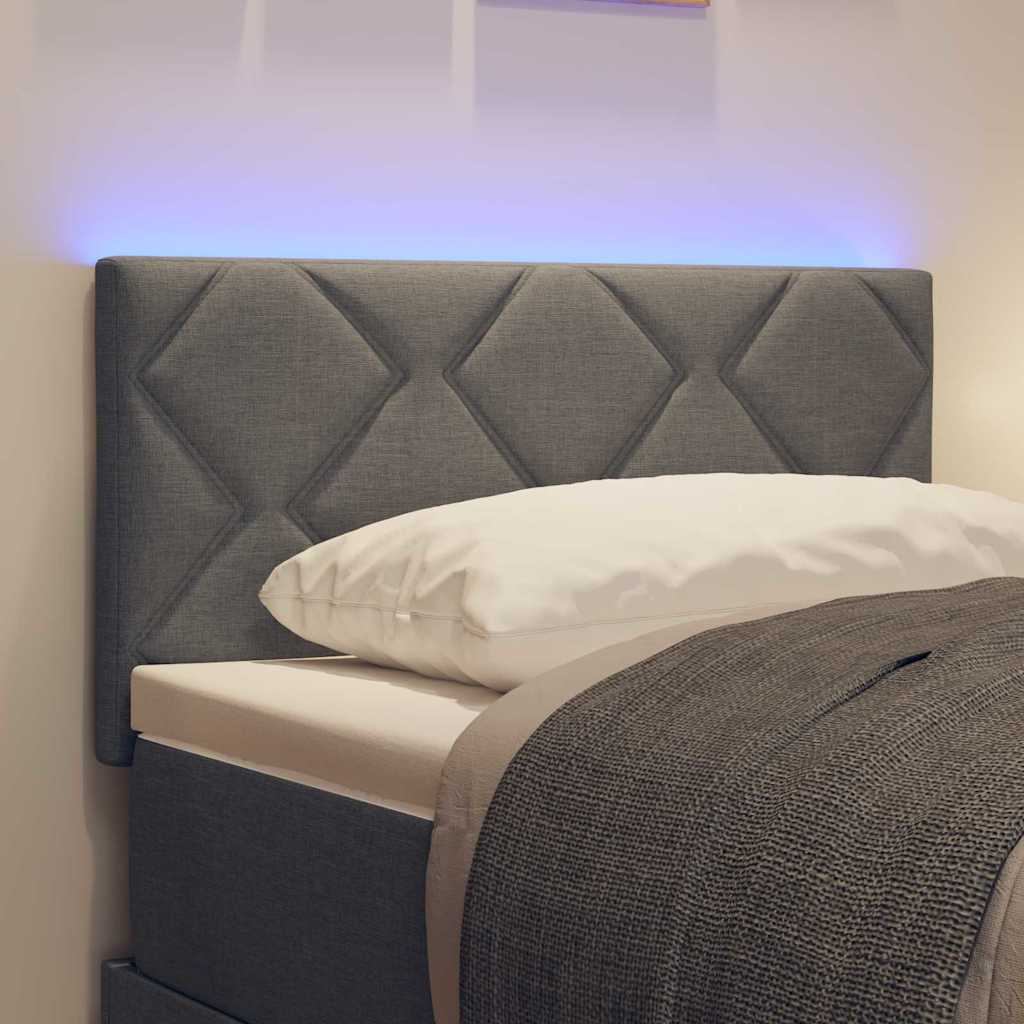 LED Kopfteil Grau Stoff