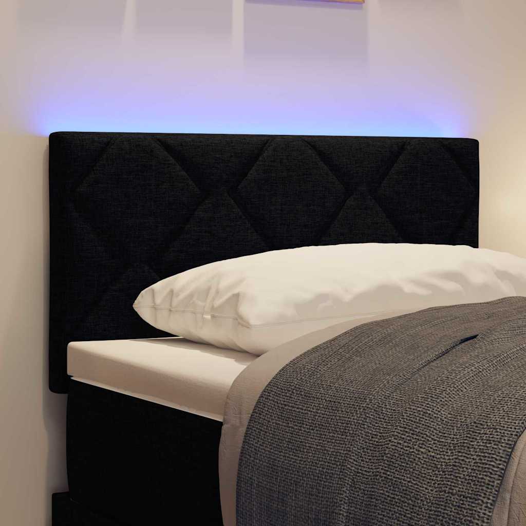 LED Kopfteil Schwarz Stoff