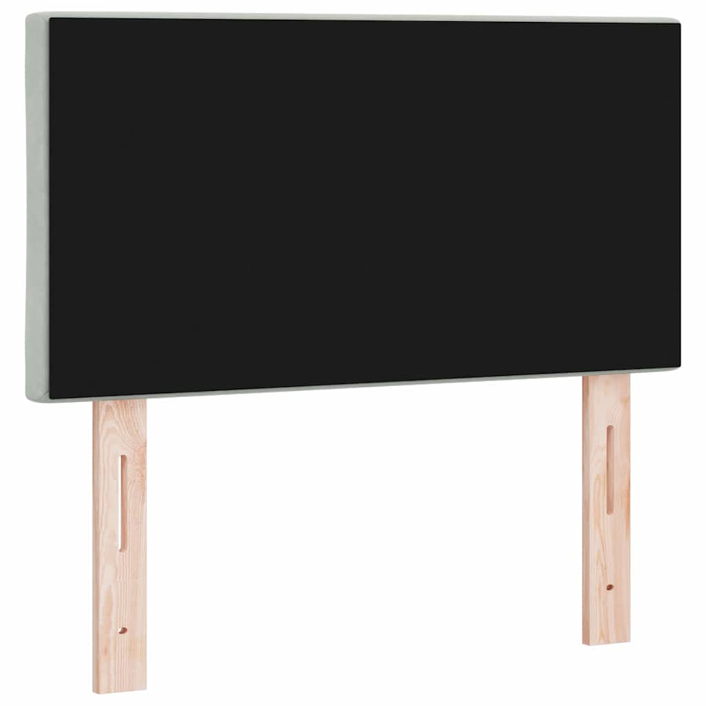 LED Kopfteil Hellgrau 80 cm Samt