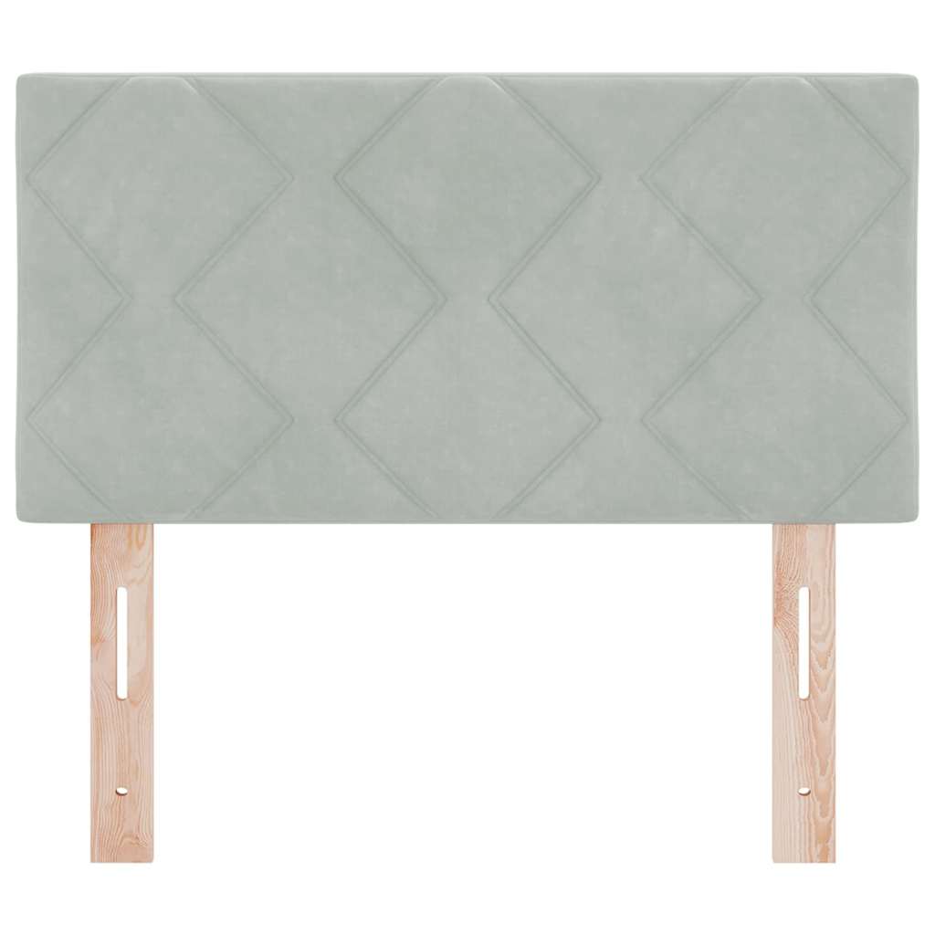 LED Kopfteil Hellgrau 80 cm Samt