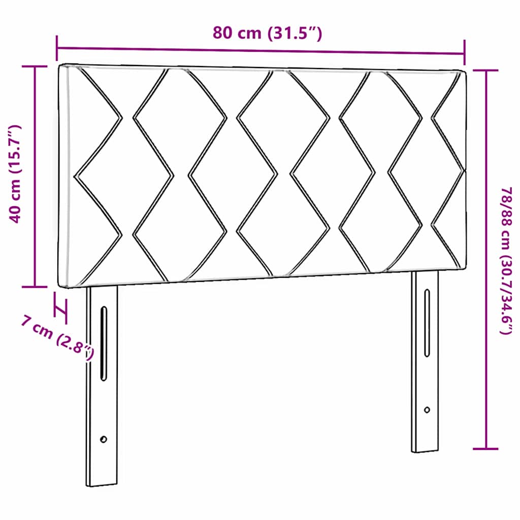LED Kopfteil Hellgrau 80 cm Samt