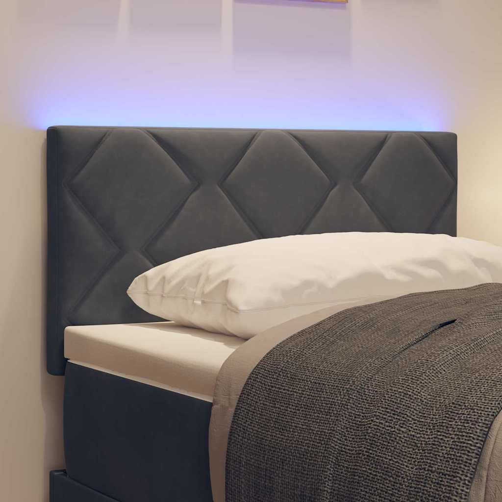 LED Kopfteil Dunkelgrau 80 cm Samt