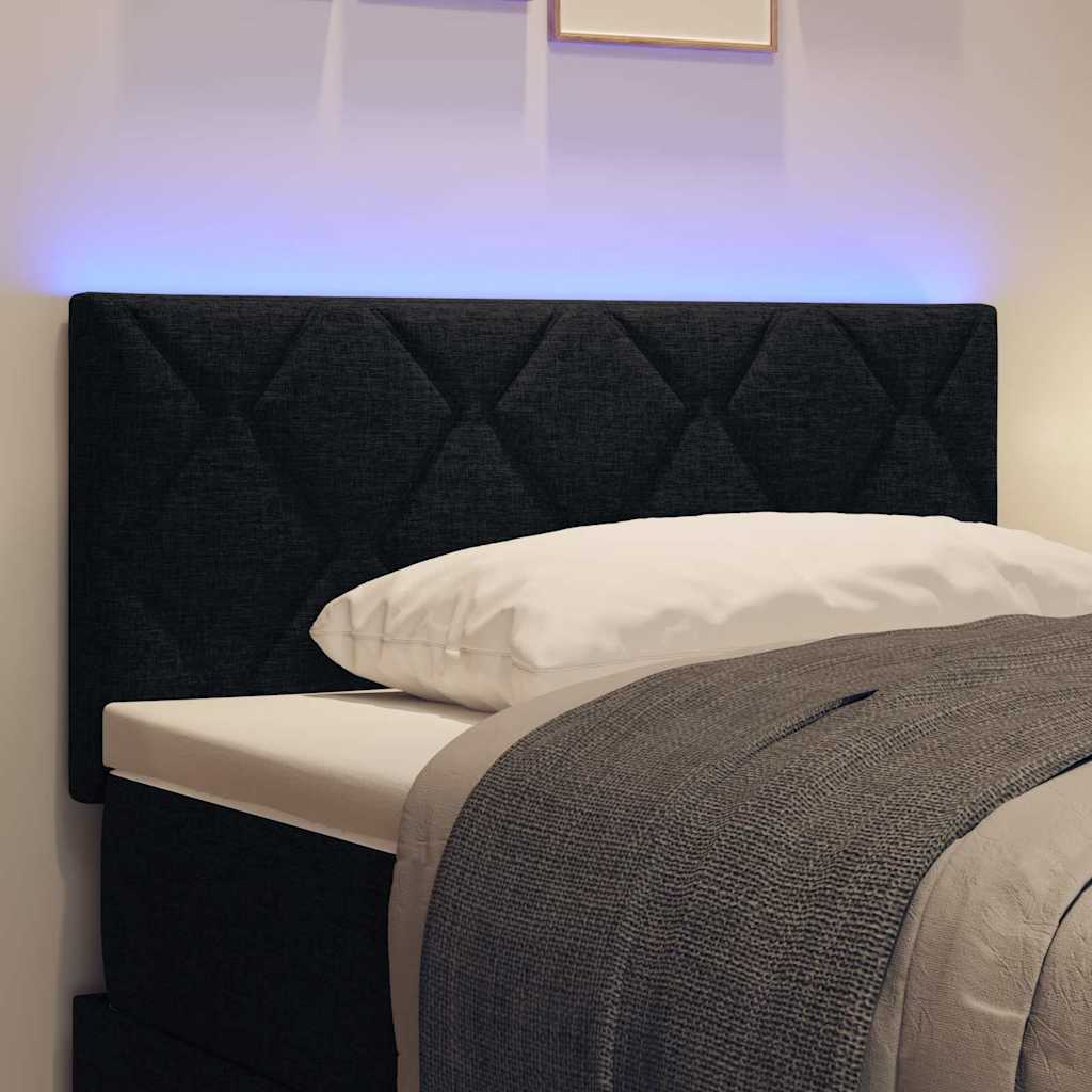 LED Kopfteil Schwarz Stoff