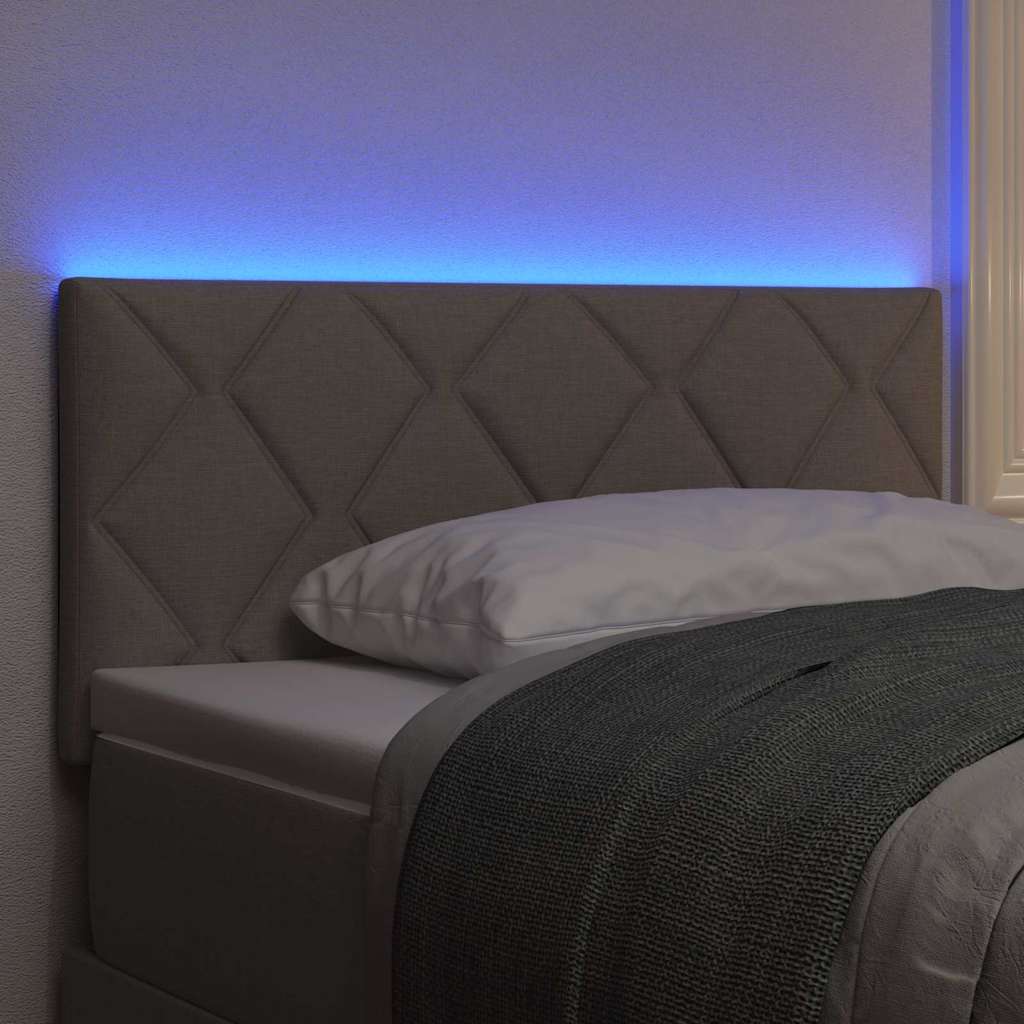 LED Kopfteil Hellgrau Stoff