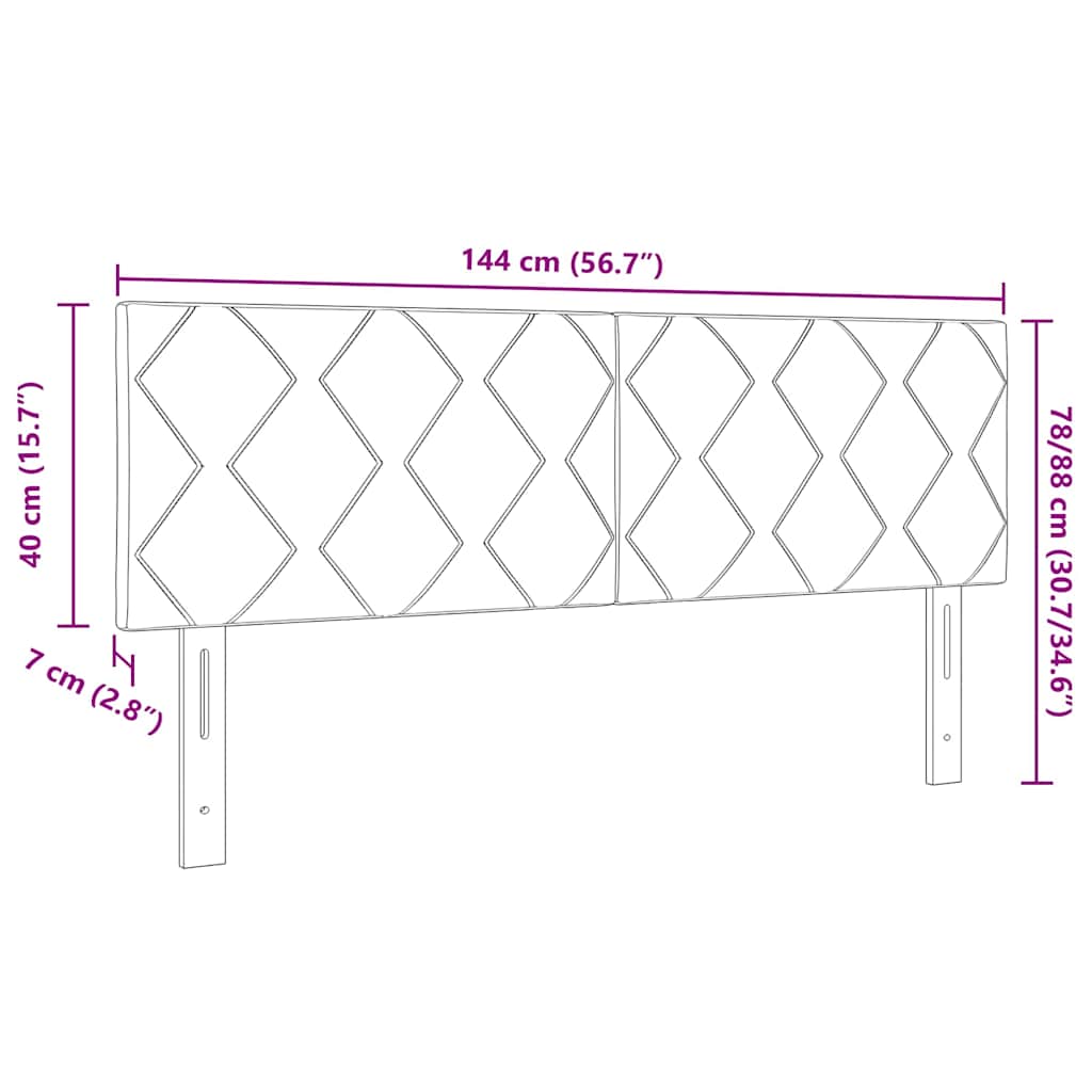 LED Kopfteil Hellgrau 144 cm Stoff