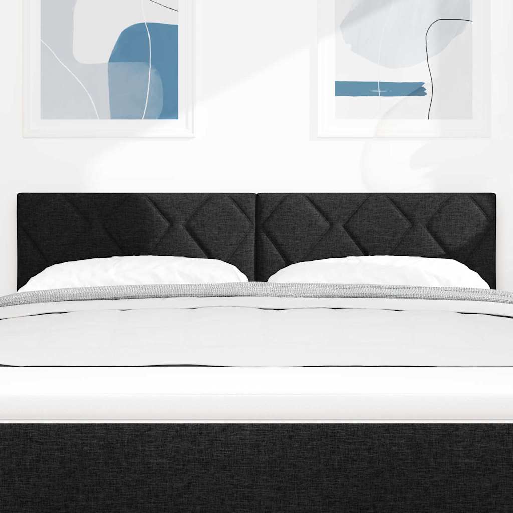 LED Kopfteil Schwarz 144 cm Stoff